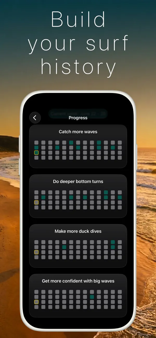 Surf spot picker and session details